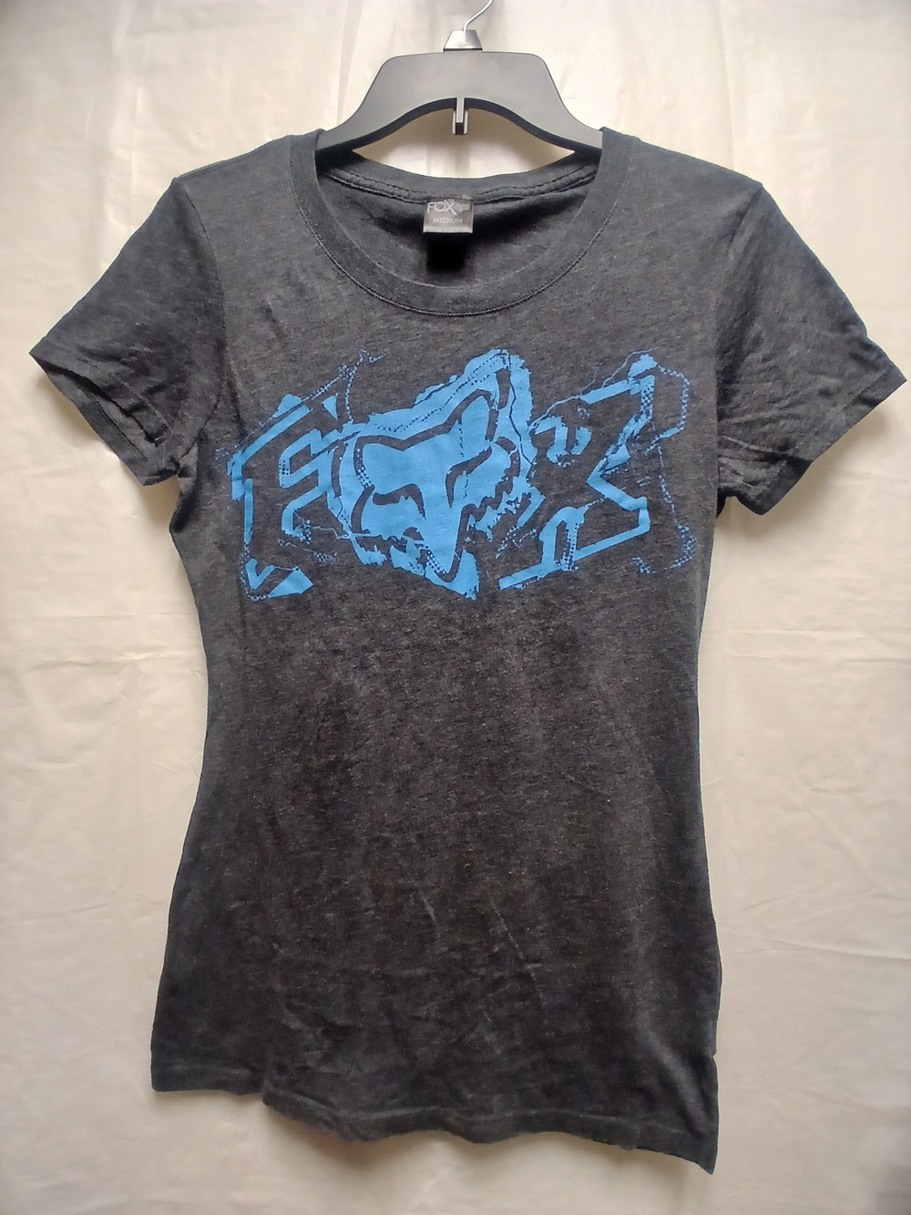 Fox Women's Short Sleeve Graphic Tee - Black with Blue Logo
